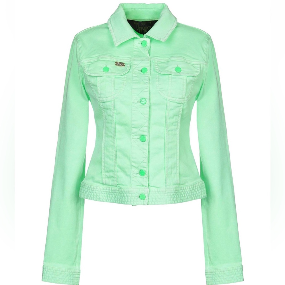 Women's Mint Green Denim Jacket - Fitted Jean Jacket
